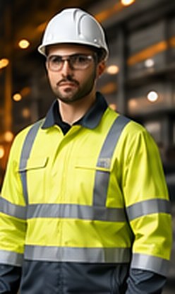 High-visibility industrial workwear